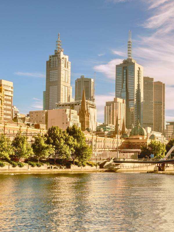 Melbourne Cityscape view from the lake.